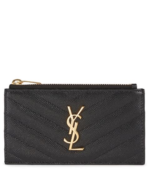 YSL card holder with zipper